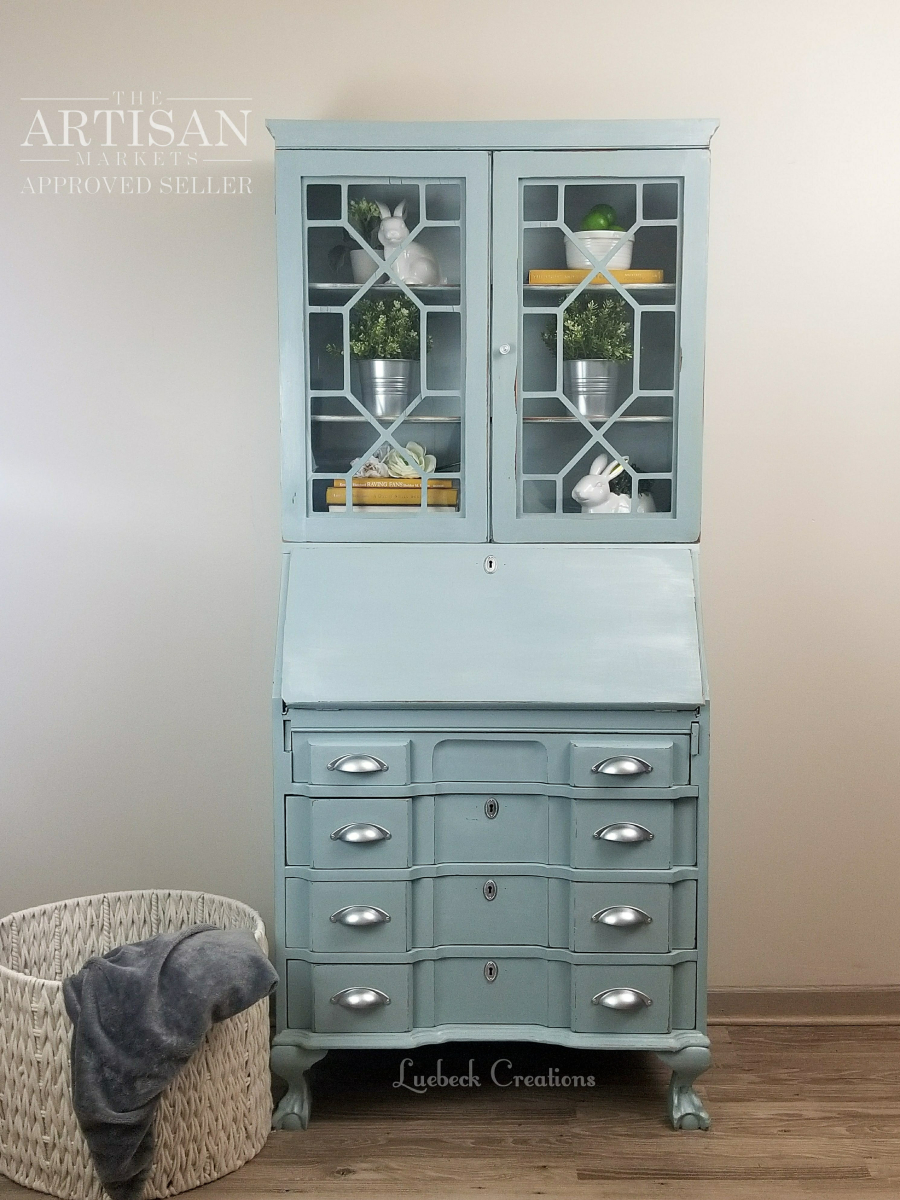 Shiny Blue Secretary Desk