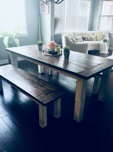 Farm table and benches