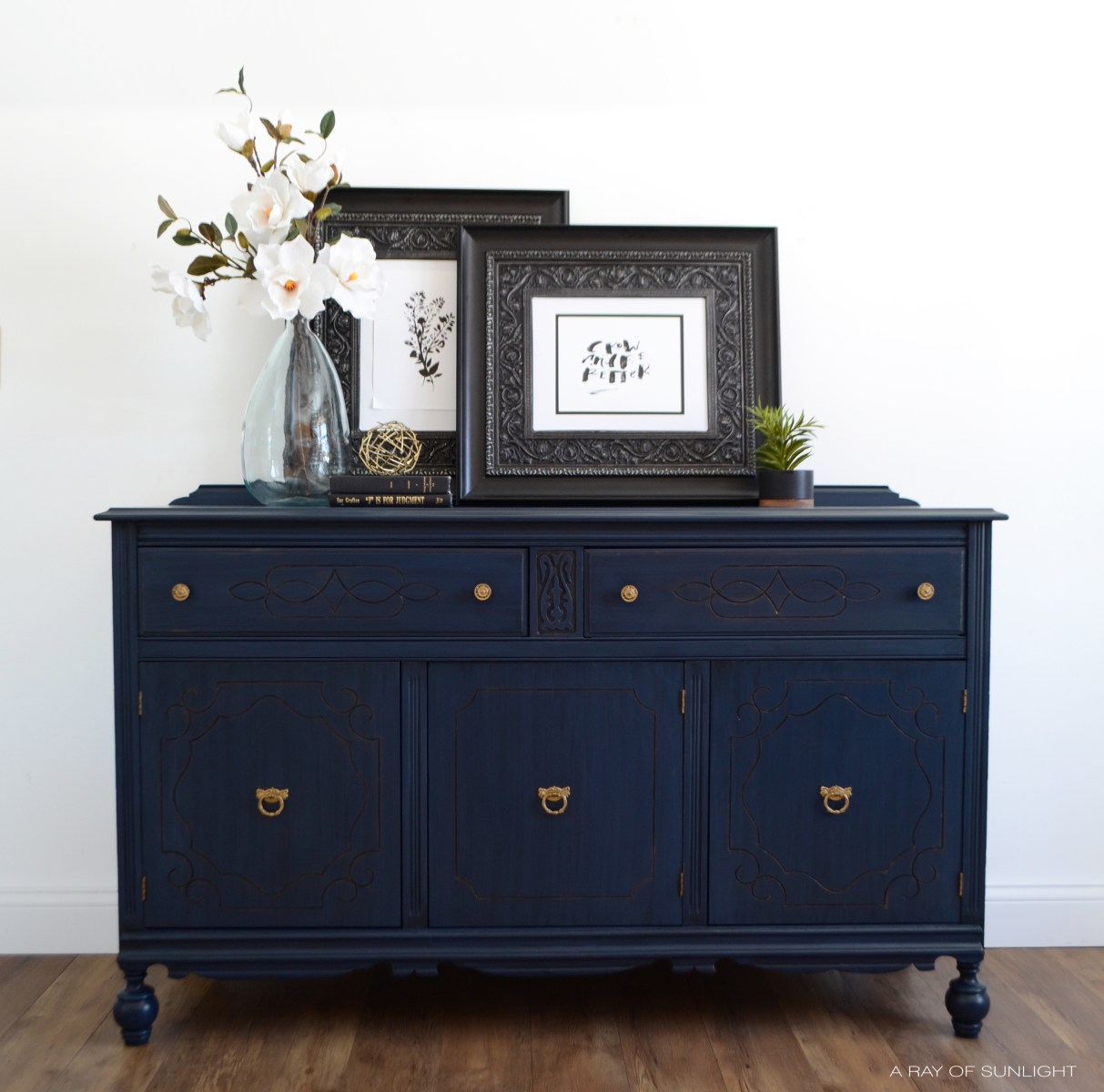 Antique Buffet with Gold Highlights