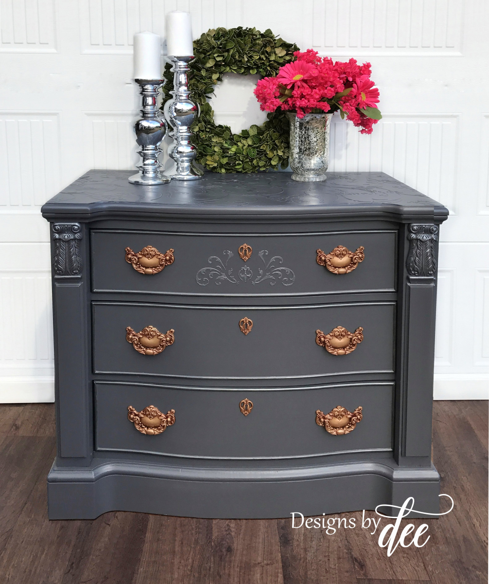 Gray Embossed Broyhill Chest