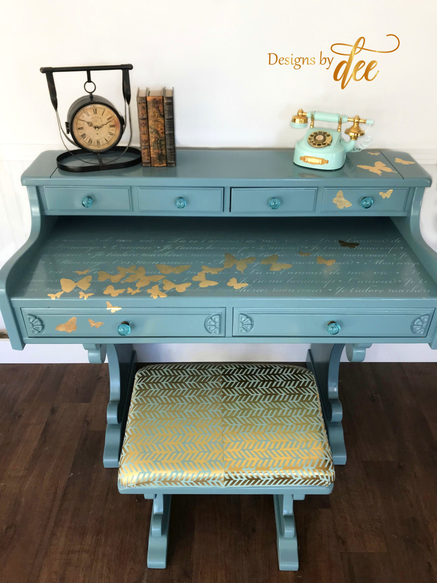 Gold Foil Butterfly Desk