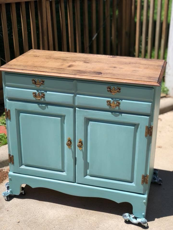 Teal hutch top