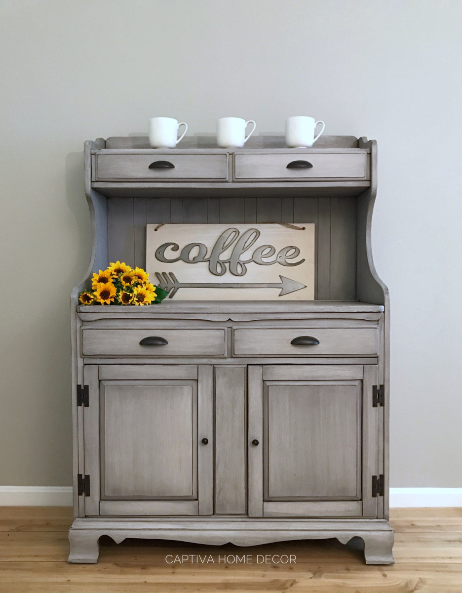 Smoky Gray Coffee Hutch