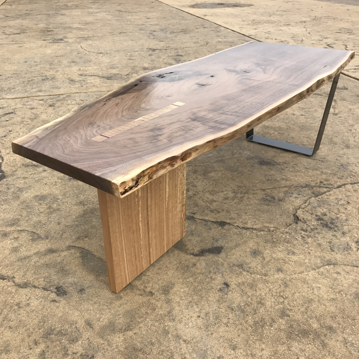 Tri-Leg Walnut Coffee Table
