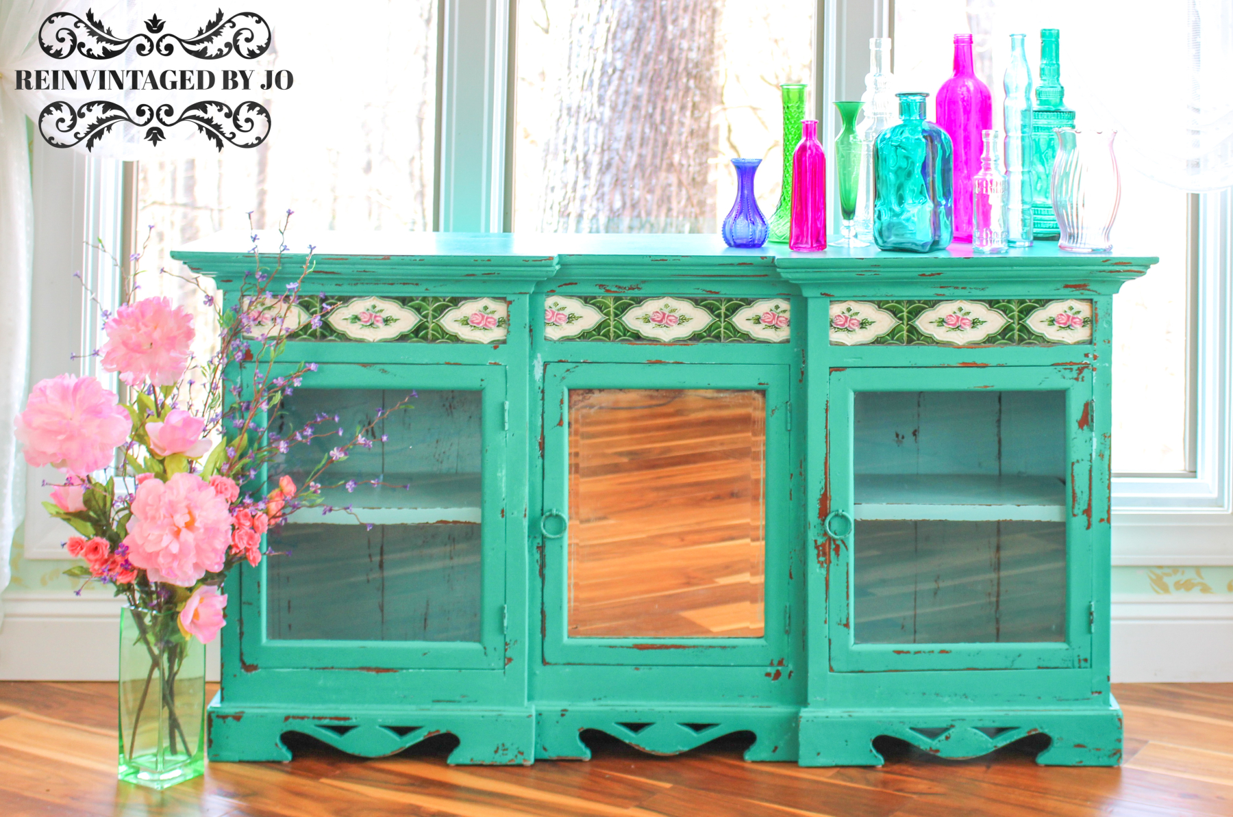Patina Green Rustic Bookshelf