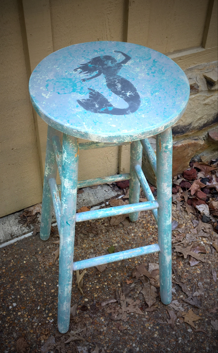 Seawashed Mermaid Bar Stool