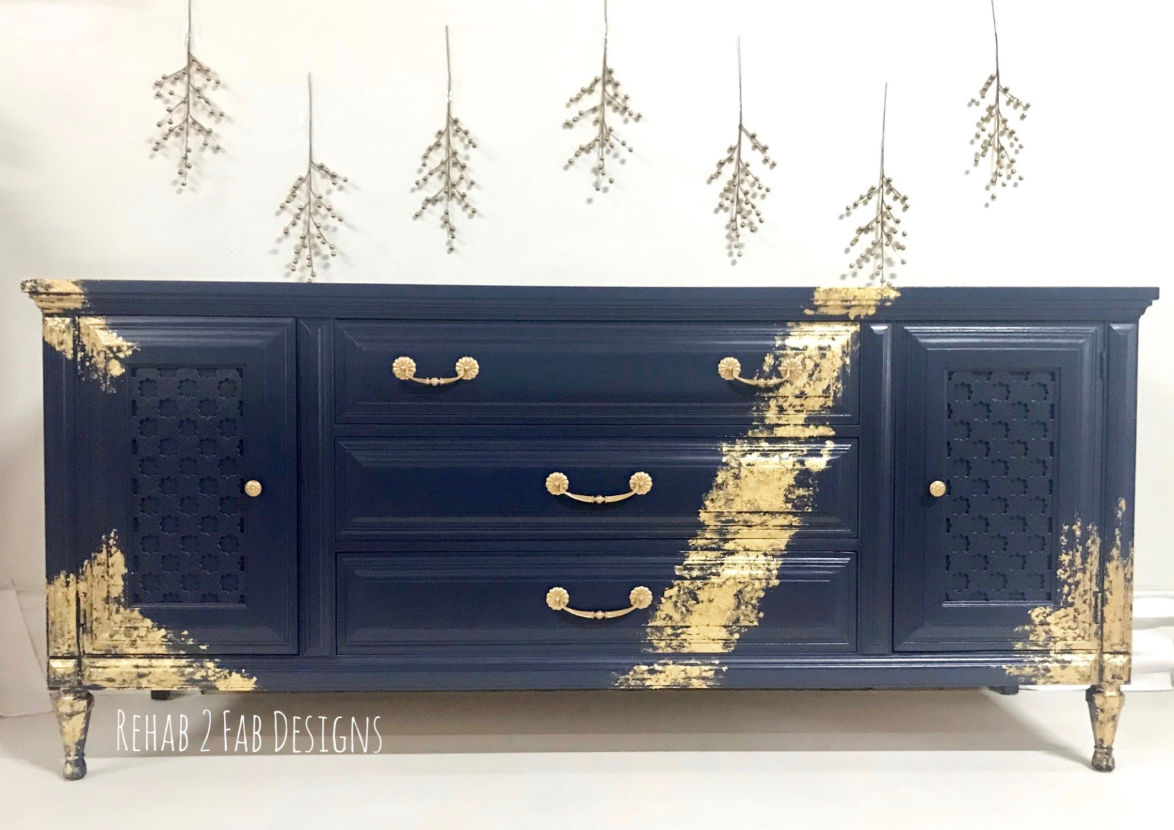 Navy and Gold Leaf
