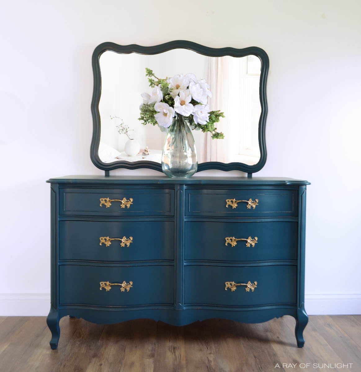 Navy Blue French Provincial with Gold Hardware