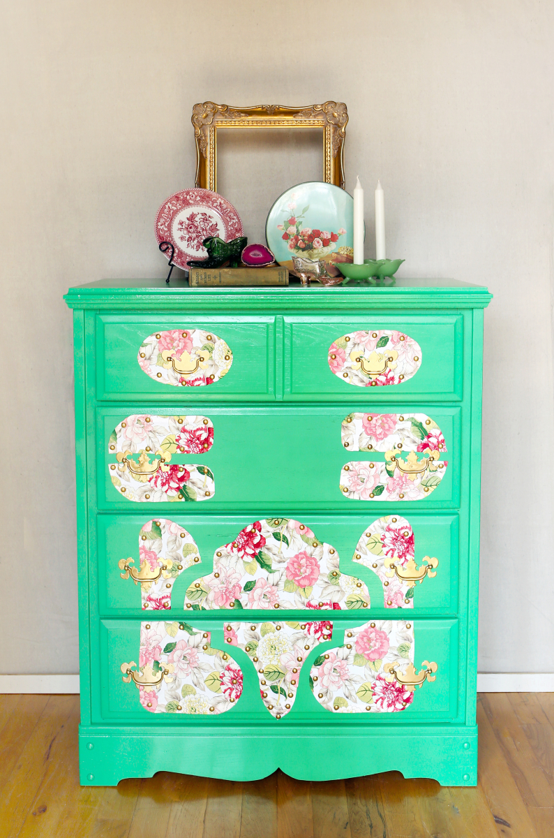 Spring Green Floral Chest