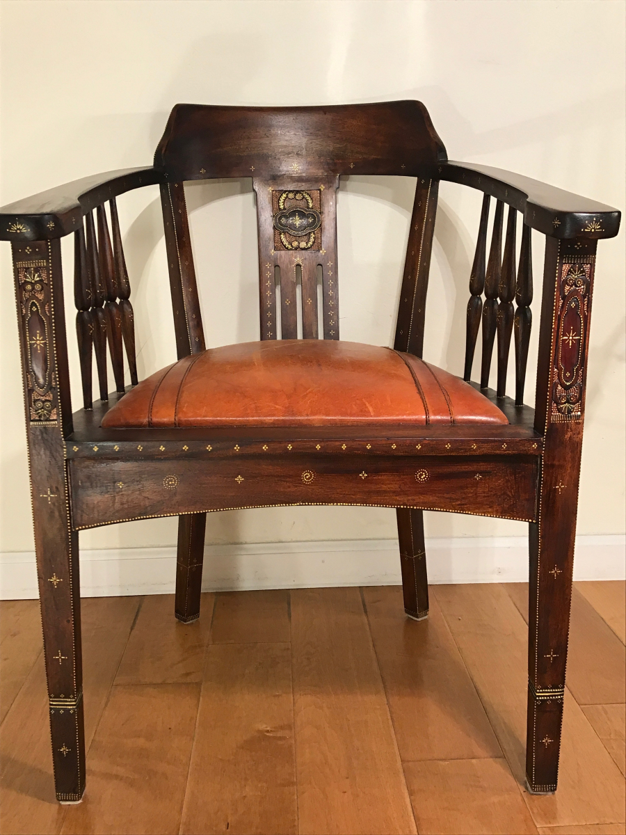 Stained chair. Throne
