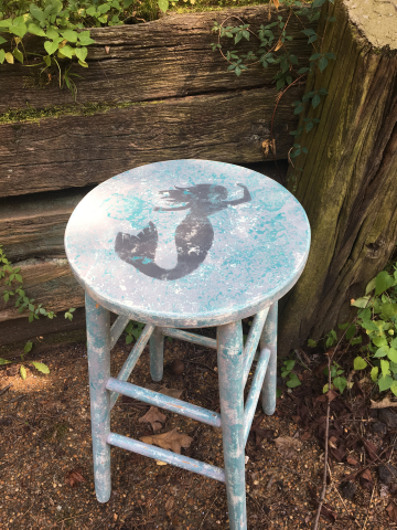 Seawashed Mermaid Bar Stool