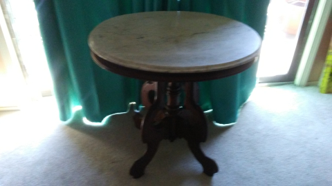 Table before staining and glazing