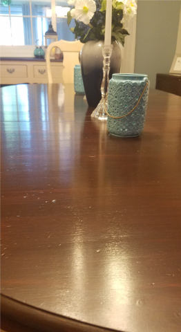 Close up of table top finish