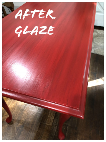 close up of glazed table top
