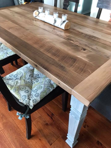 The table was built to fit a wheelchair easily under it.