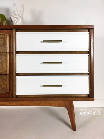 Snow White Drawers received brand new Champagne Gold Hardware