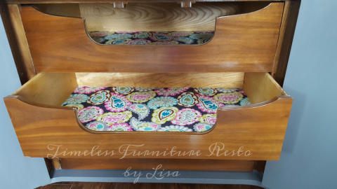 Drawers Lined with Fun Fabric