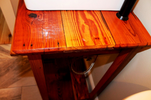 Reclaimed vanity close up detail