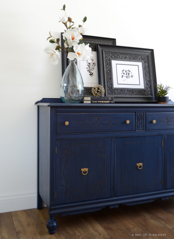 Antique Buffet with Gold Highlights