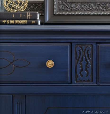 Antique Buffet with Gold Highlights