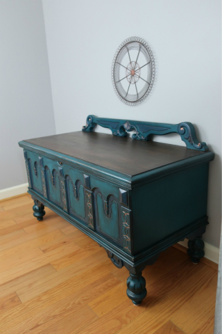 Bohemian Hued Cedar Chest, Side View