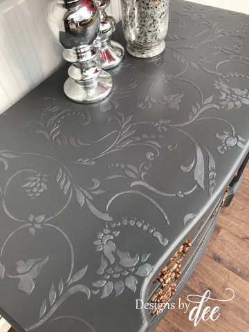 Gray Embossed Broyhill Chest top