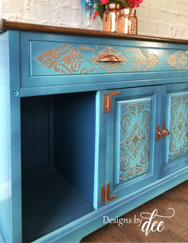 Copper Sink Stereo Cabinet front detail