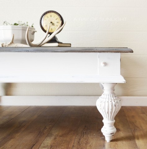The Weathered Wood Farmhouse Coffee Table with Stunning Legs