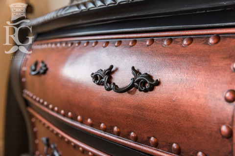 Bombay Chest & Mirror in "Hammered & Aged Copper"