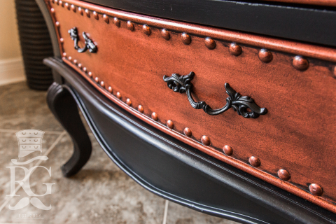 Bombay Chest & Mirror in "Hammered & Aged Copper"