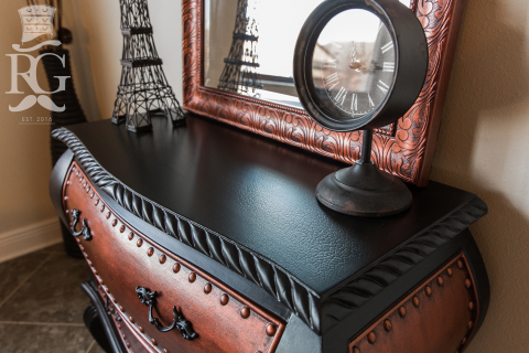 Bombay Chest & Mirror in "Hammered & Aged Copper"