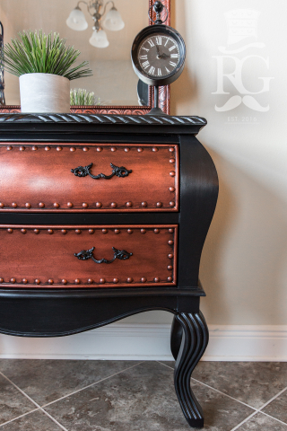 Bombay Chest & Mirror in "Hammered & Aged Copper"