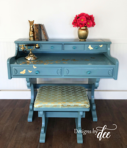 Gold Foil Butterfly Desk2