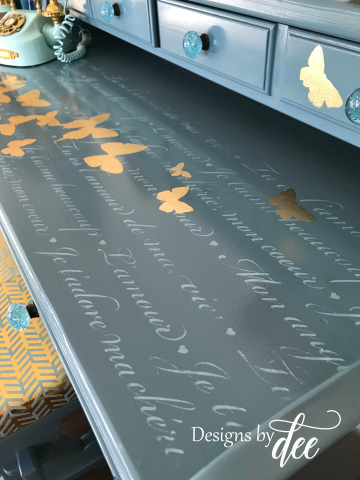 Gold Foil Butterfly Desk top detail2