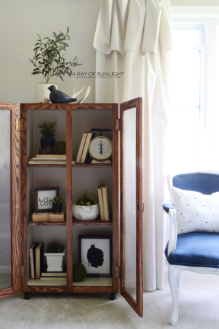 Gun Cabinet Transformed into Farmhouse Cabinet