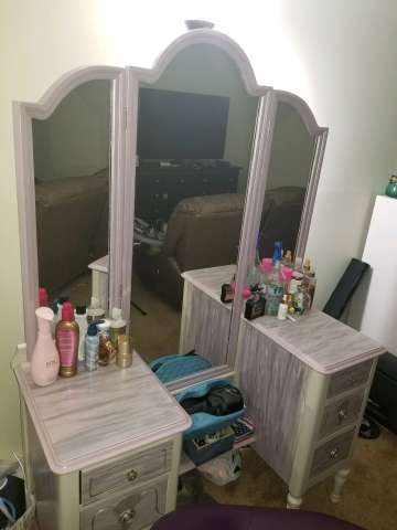 Eulissa's vanity in her apartment.