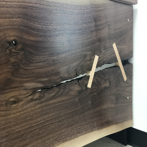 Walnut Waterfall and Slab Desk