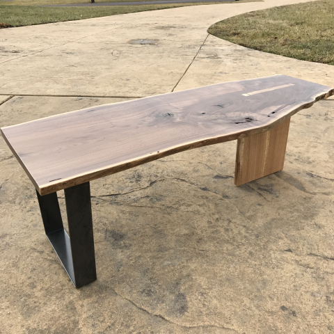 Tri-Leg Walnut Coffee Table