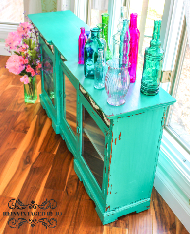 Patina Green Rustic Bookshelf