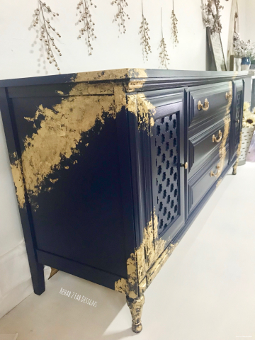 Navy and Gold Leaf