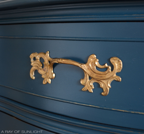 Navy Blue French Provincial with Gold Hardware