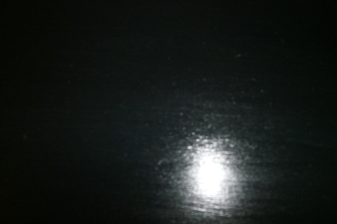Black finish with blue showing through