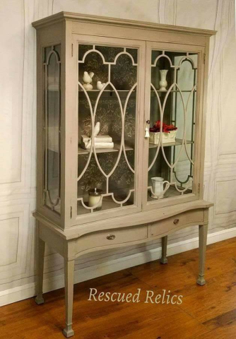 Stenciled cabinet side