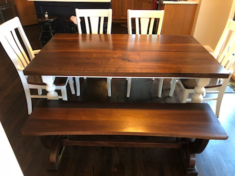 The slight curve on the bench makes for easier access and slimmer design. This was not part of my original design but an after thought when the bench just seemed so heavy.