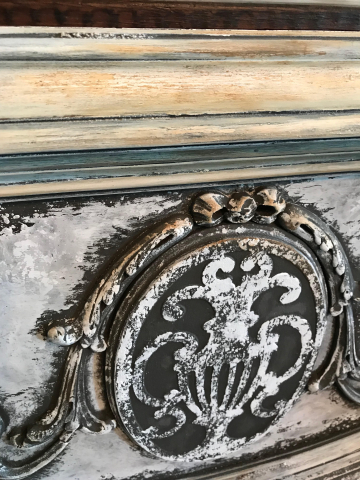 Distressed Carved Urn Detailing